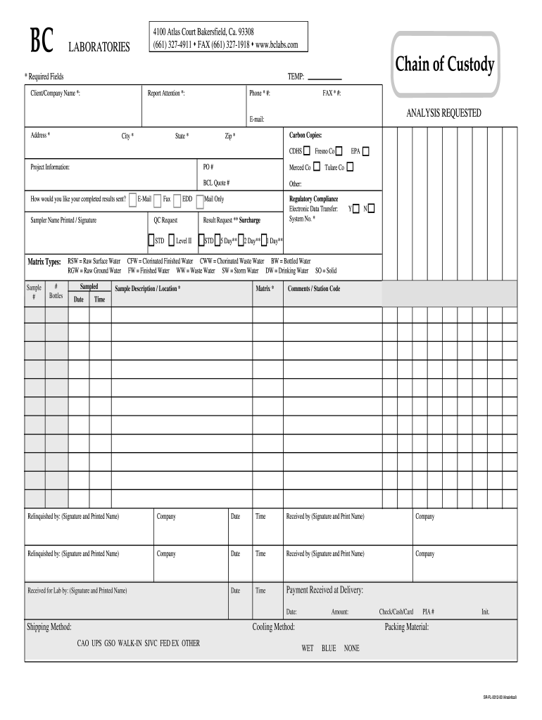 Blank Chain Of Custody Form Fill Out Sign Online DocHub