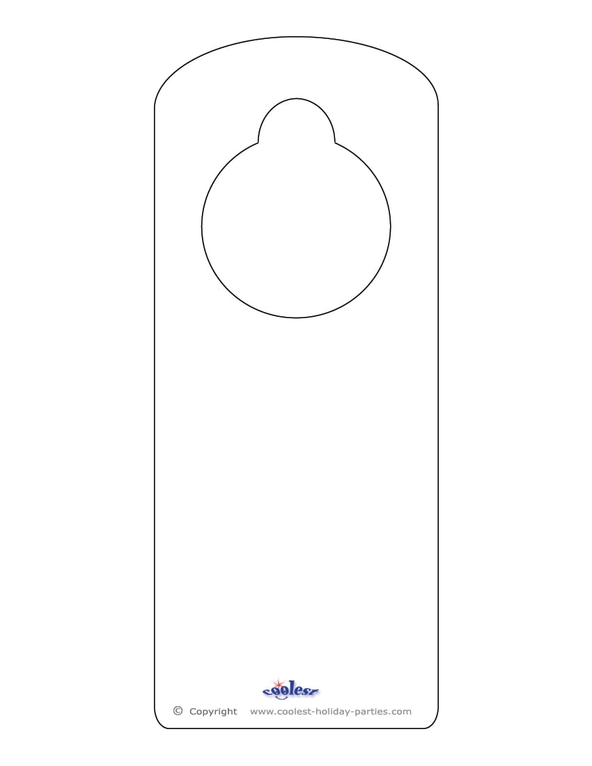 Blank Printable Doorknob Hanger Template