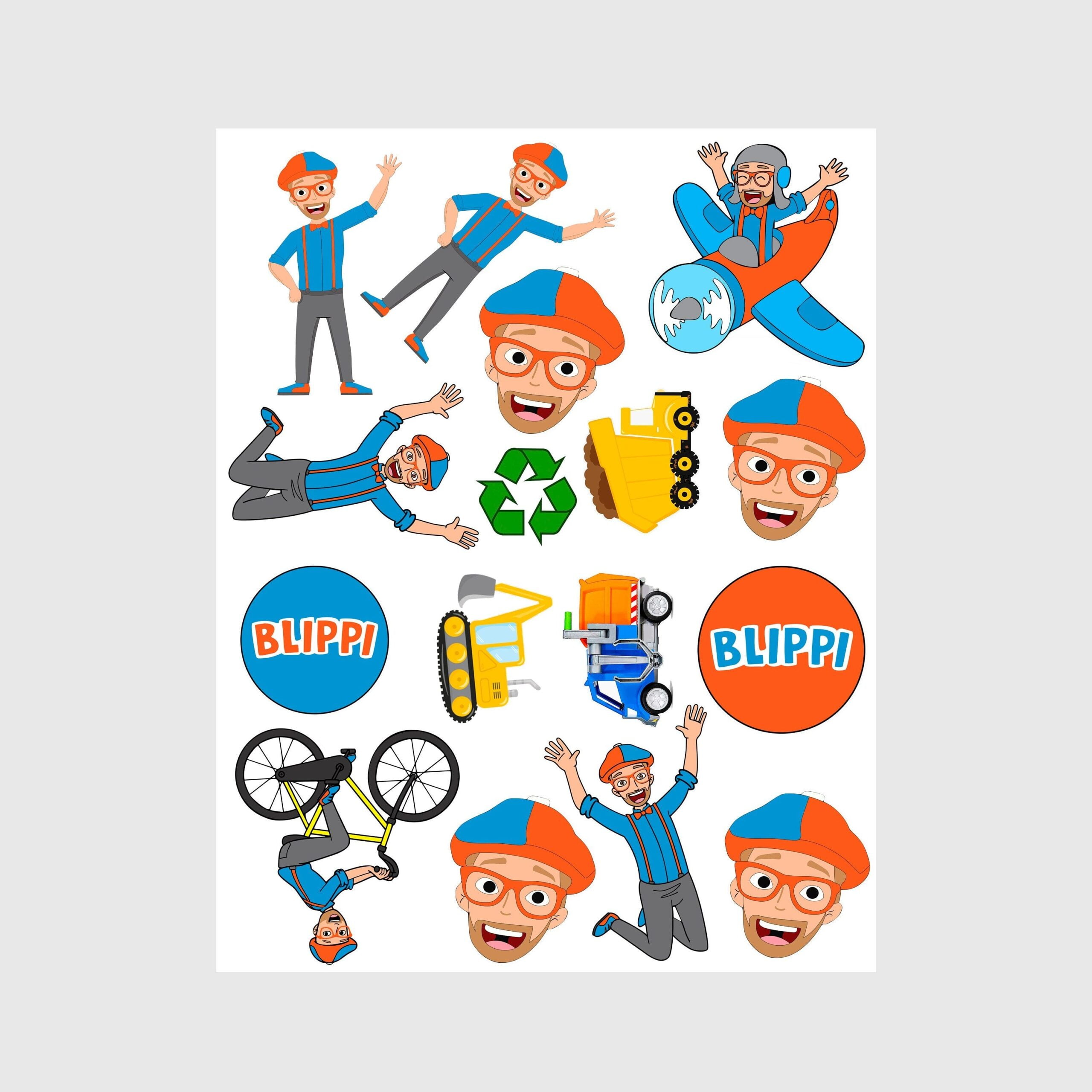Blipppi Inspired Stickers Blippi Stickers For All Occasions Etsy UK In 2022 Birthday Stickers Birthday Party Theme Decorations Frozen Party Decorations