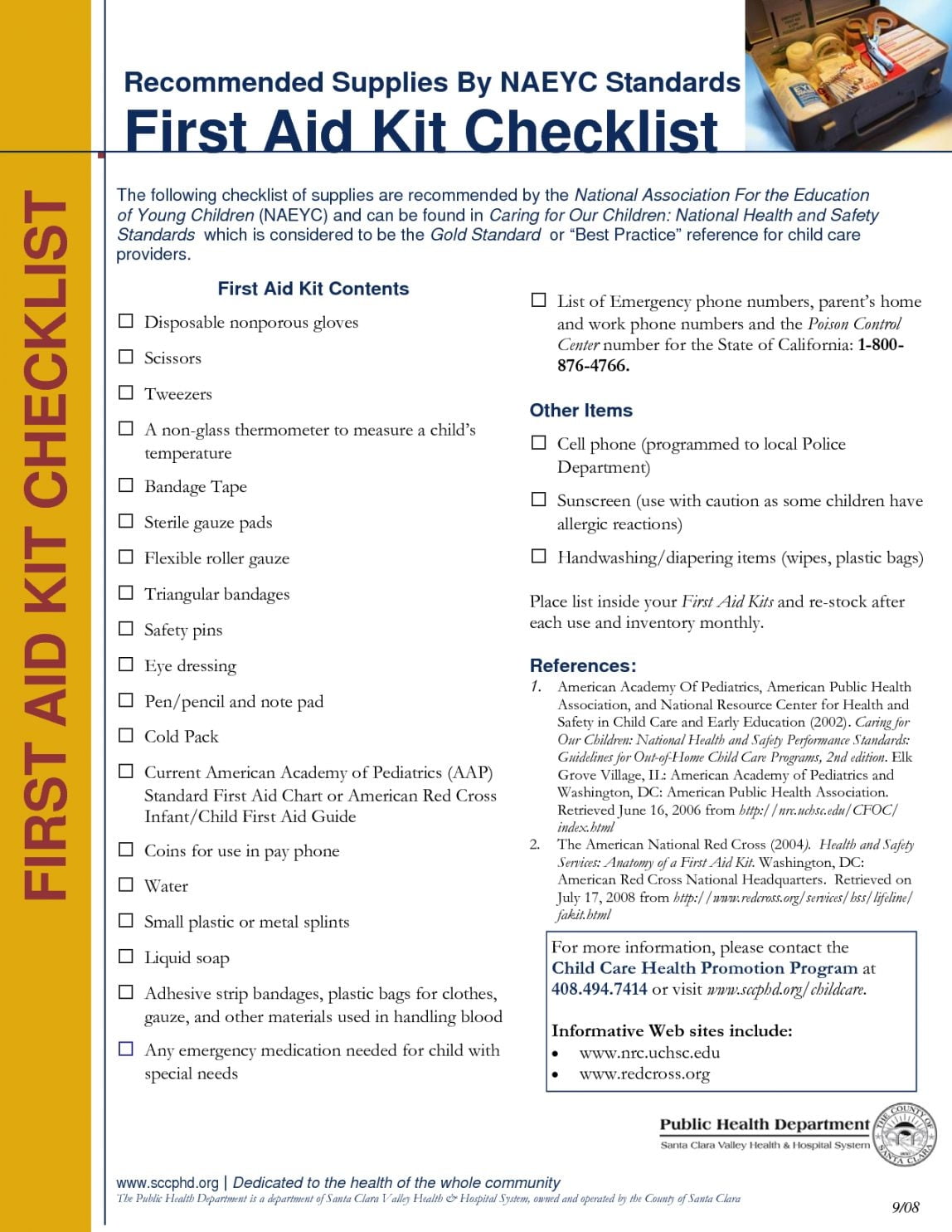 Browse Our Sample Of First Aid Supply Checklist Template For Free First Aid Kit Checklist First Aid Kit Contents First Aid Kit
