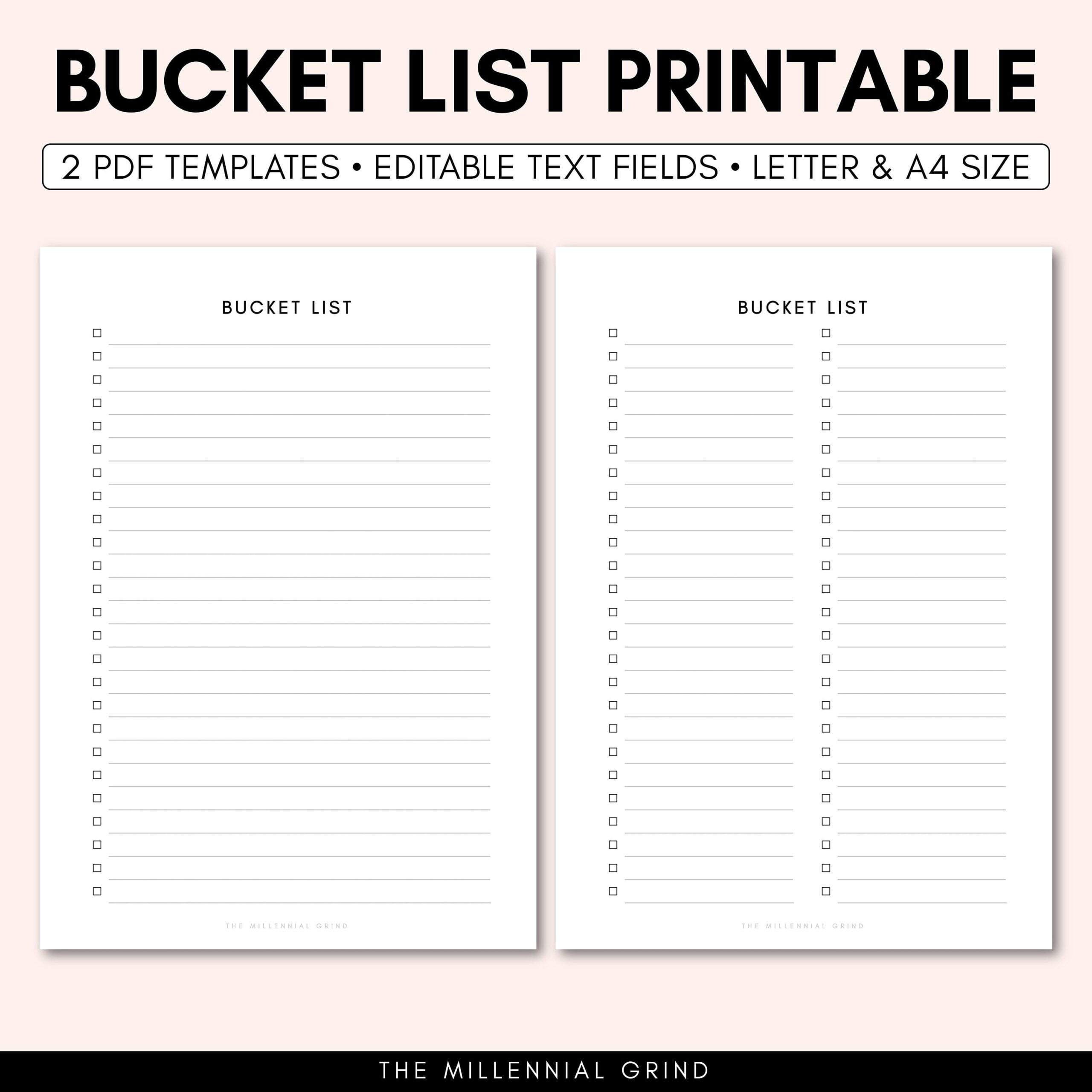 Bucket List Printable Bucket List Printable Insert Bucket Etsy de