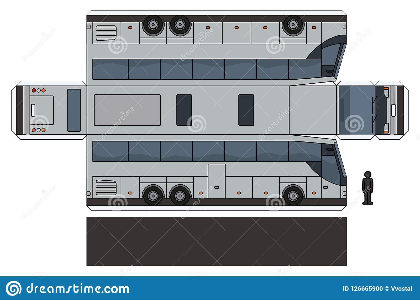 Printable 3d Paper Bus Template