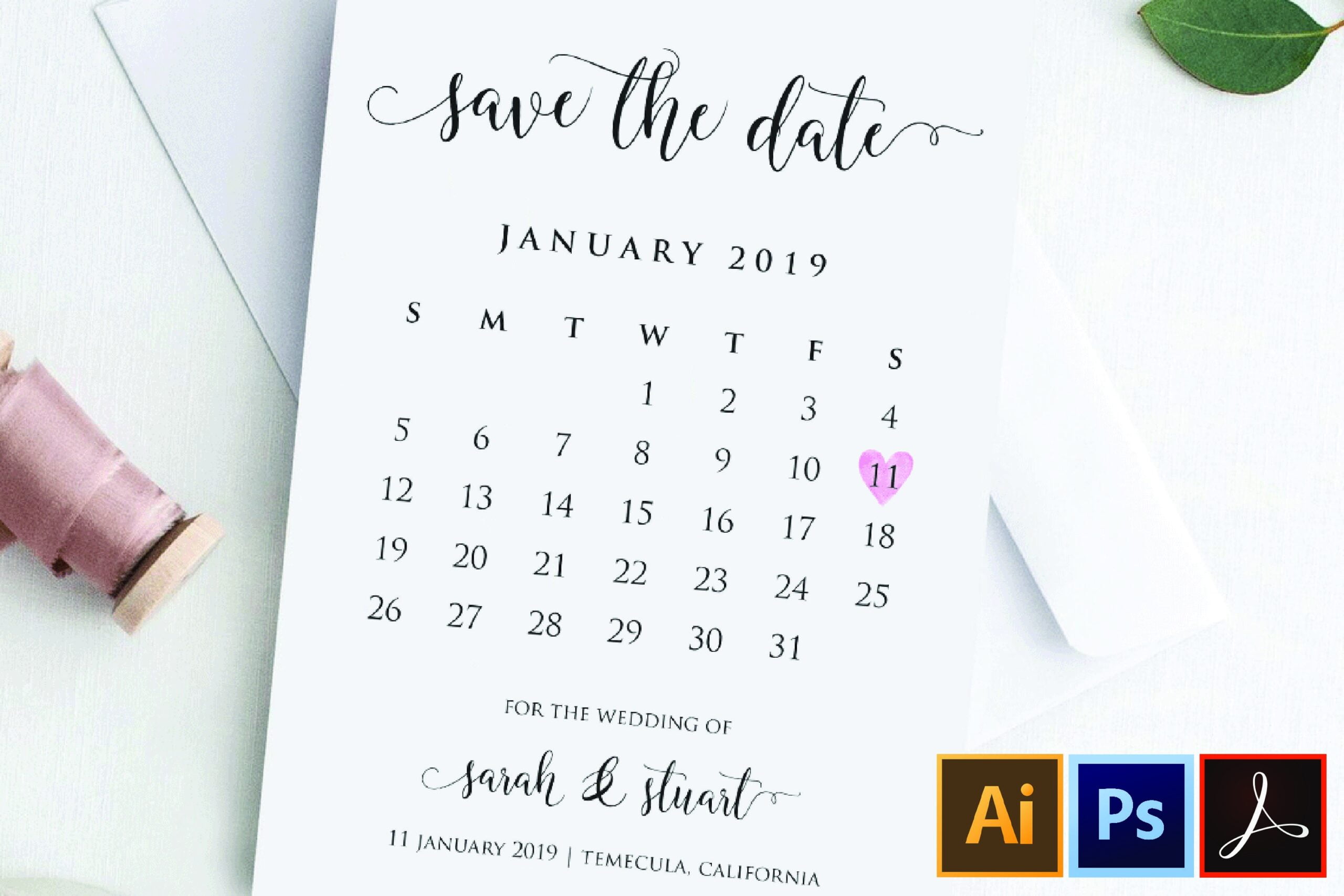 Printable Save The Date Calendar Template