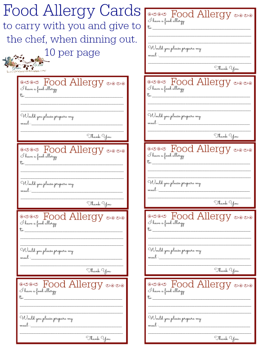 Carry A Food Allergy Card With You Food Allergies Food Allergies Awareness Allergy Mom