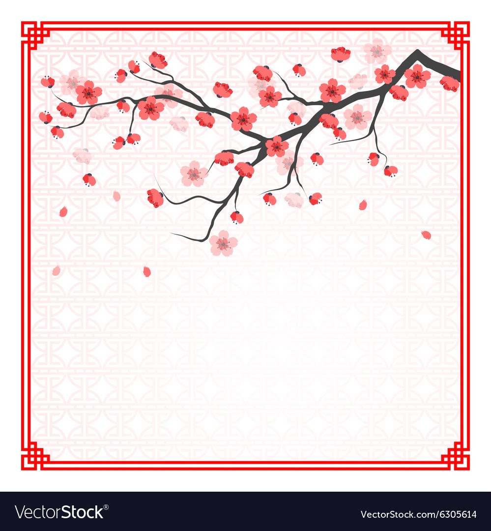 Cherry Blossom Template Royalty Free Vector Image