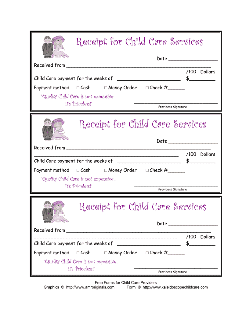 Child Care Receipt Fillable Fill Out Sign Online DocHub