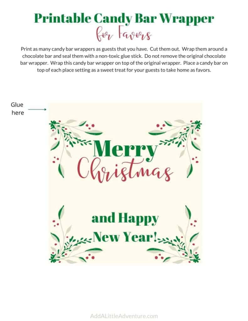 Free Printable Candy Bar Wrappers Templates Christmas