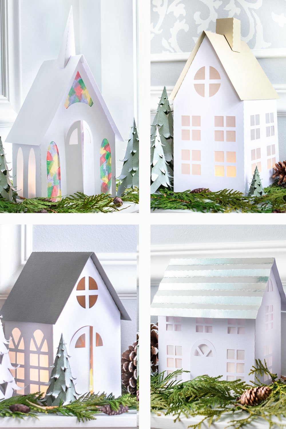 Christmas Village Houses Paper Craft Free Templates 