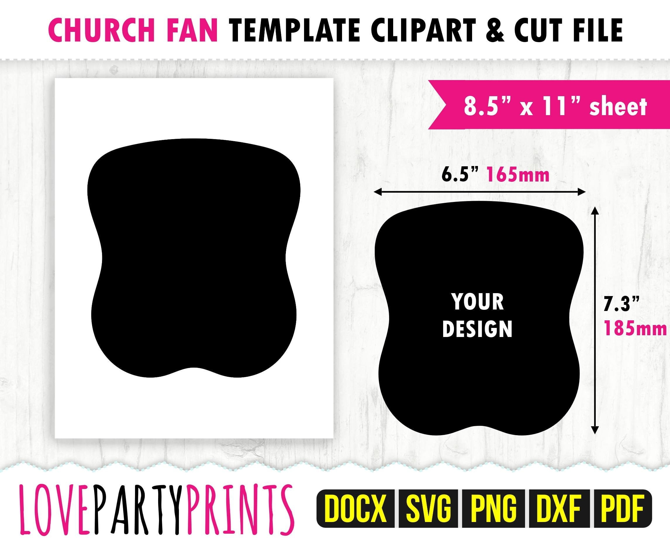 Church Fan Template SVG PDF Png Dxf Blank Fan Template US Etsy de