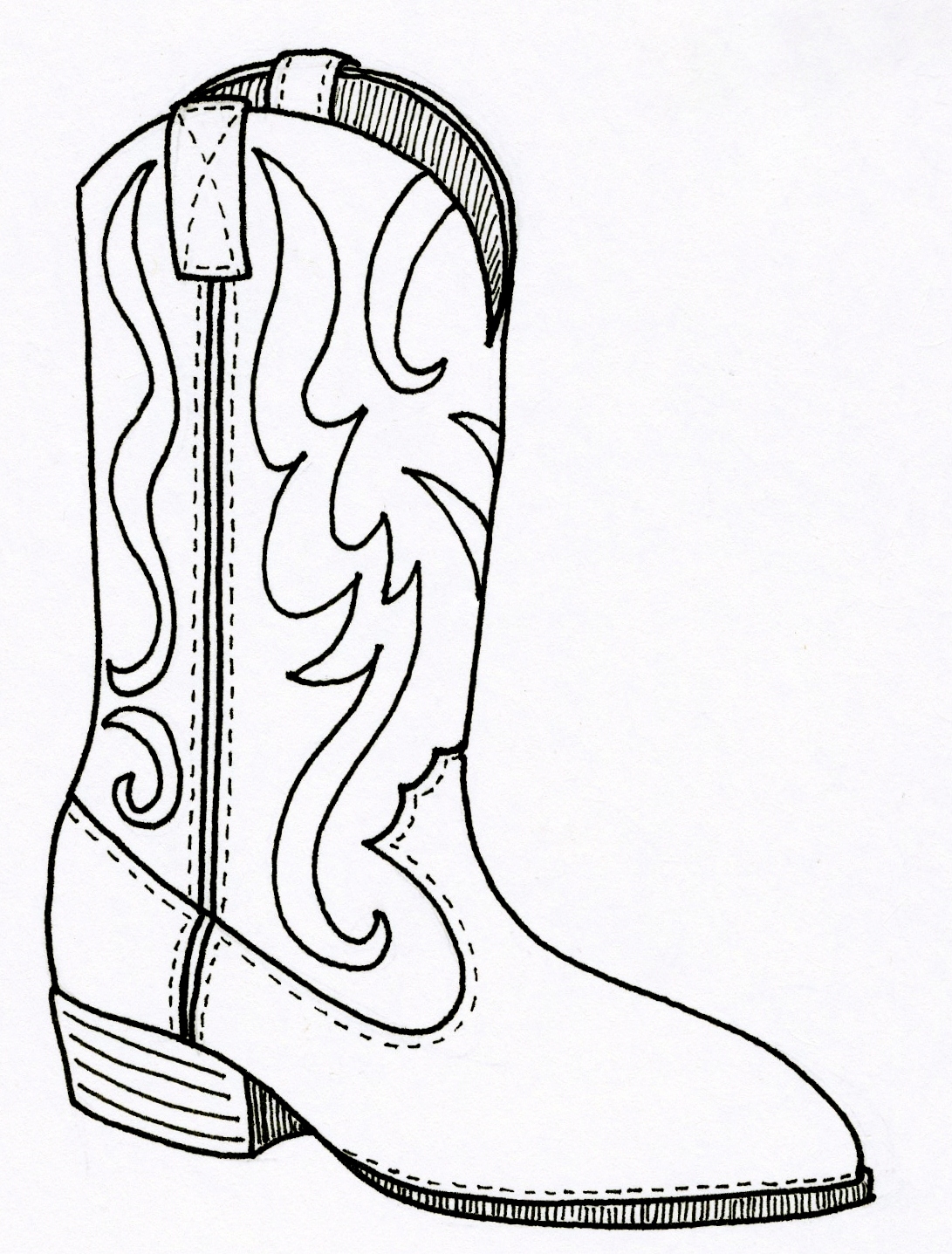 Cowboy Boot Template Clip Art Library