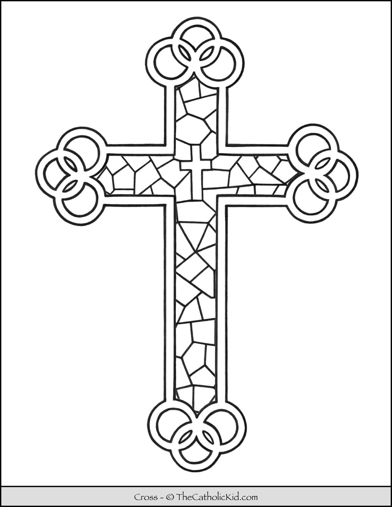 Printable Stained Glass Cross Patterns