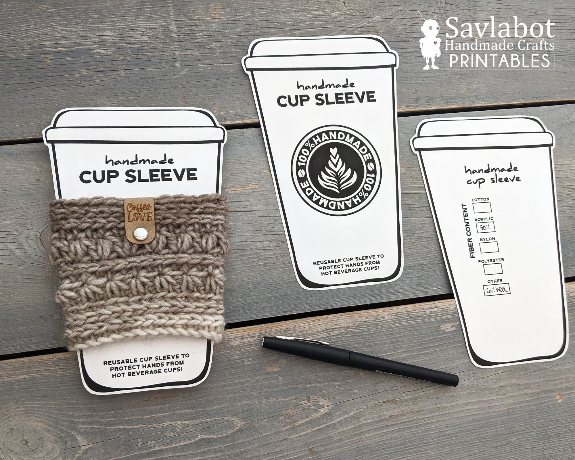 Printable Coffee Cup Cozy Template