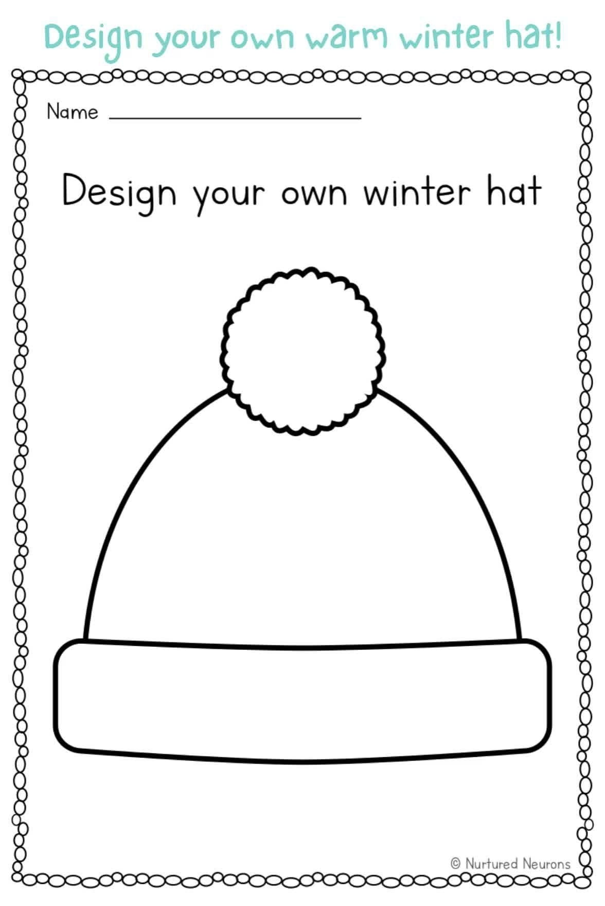 Design You Own Winter Hat Printable Template For Kids Nurtured Neurons Video Video Winter Hat Craft Winter Hats Winter Crafts