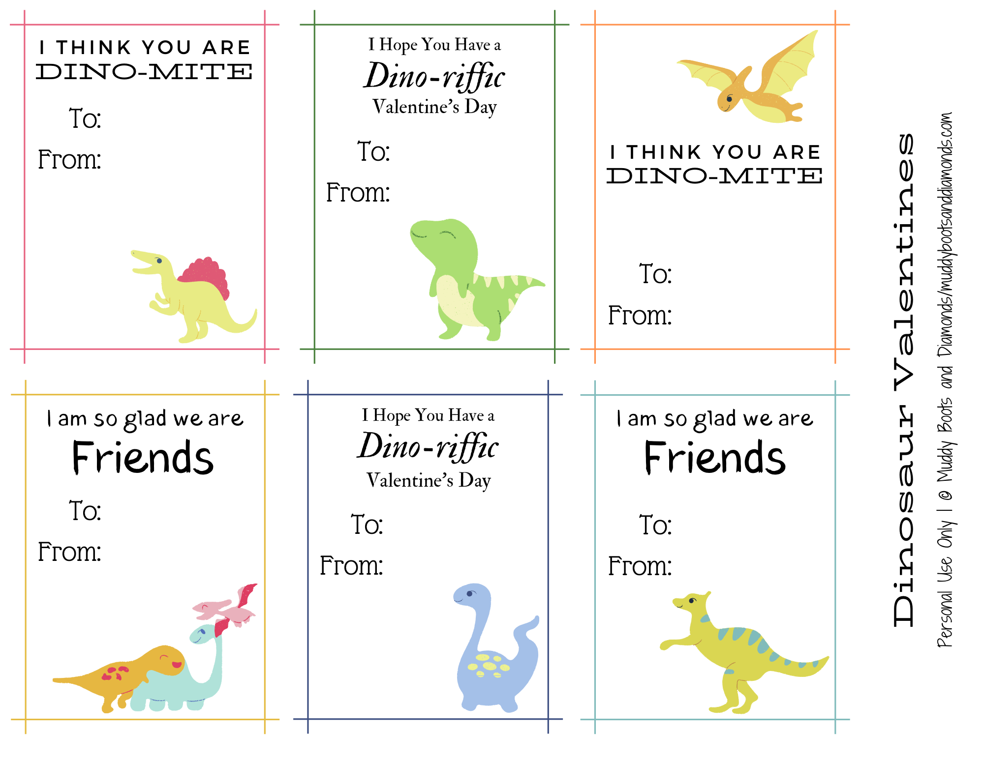 Dinosaur Valentine Cards Free Printable Free Printable