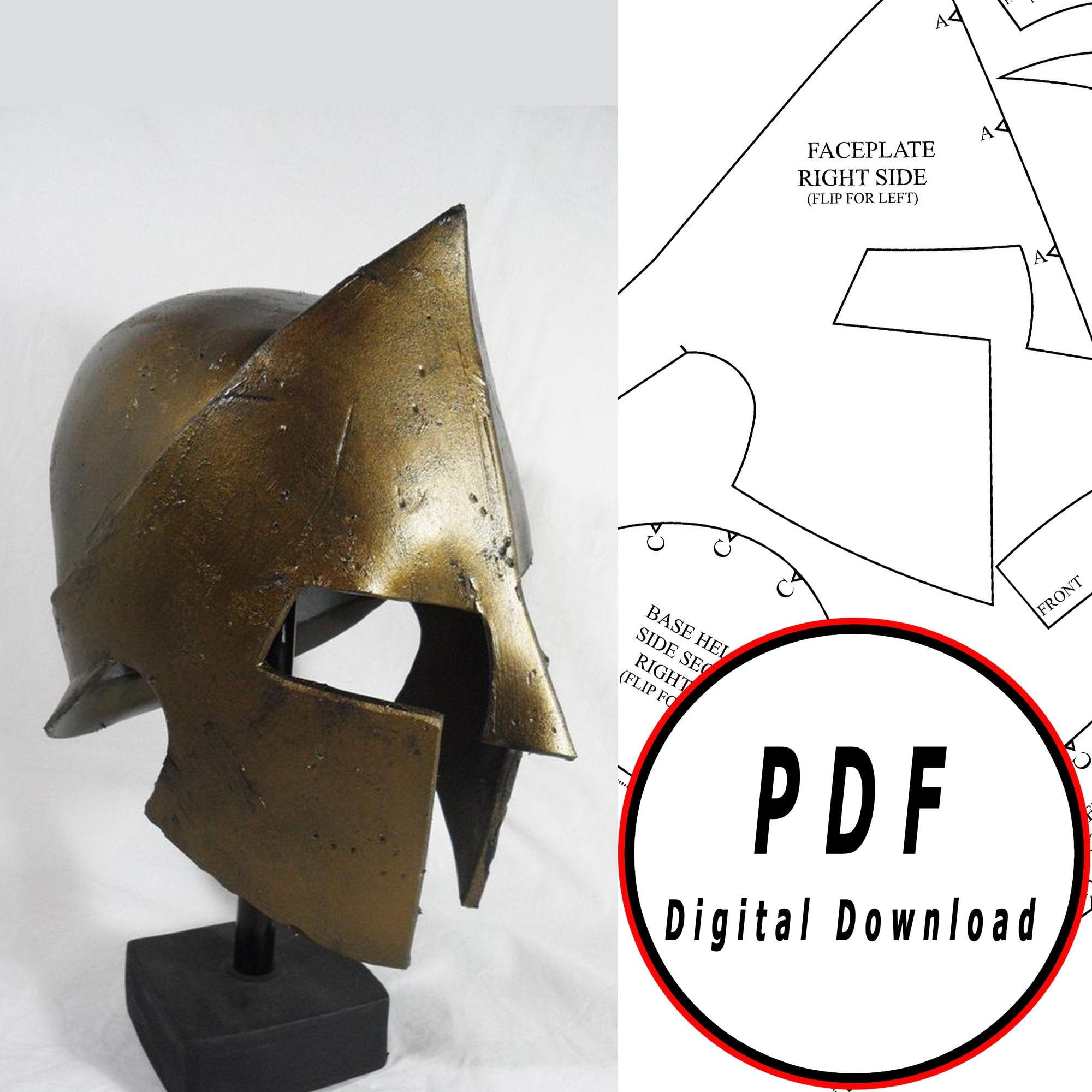 Printable Spartan Helmet Template