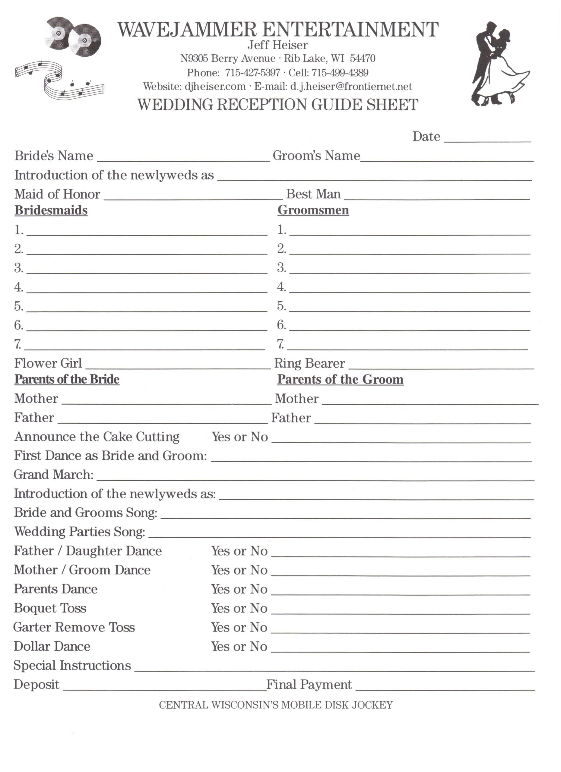 Dj Contract Free Printable Documents Wedding Music List Wedding Song List Wedding Dj