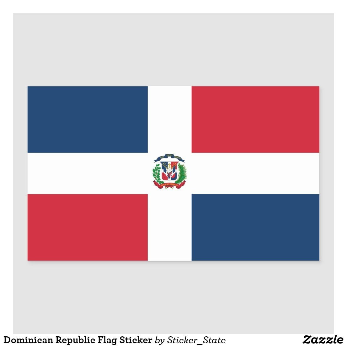 Dominican Republic Flag Sticker Zazzle Dominican Republic Flag Print Stickers Custom Stickers
