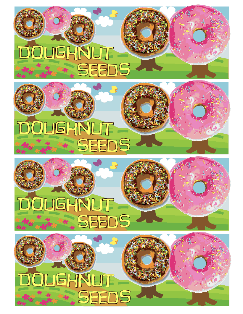 Donut Doughnut Seeds Labels For Easy Editing Place On A Baggie Full Of Cheerios Choose A V Doughnut Seeds Christmas Stocking Stuffers Donut Birthday Parties
