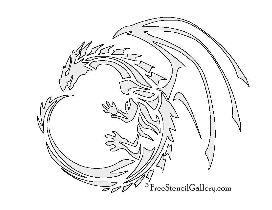 Printable Dragon Pumpkin Stencil