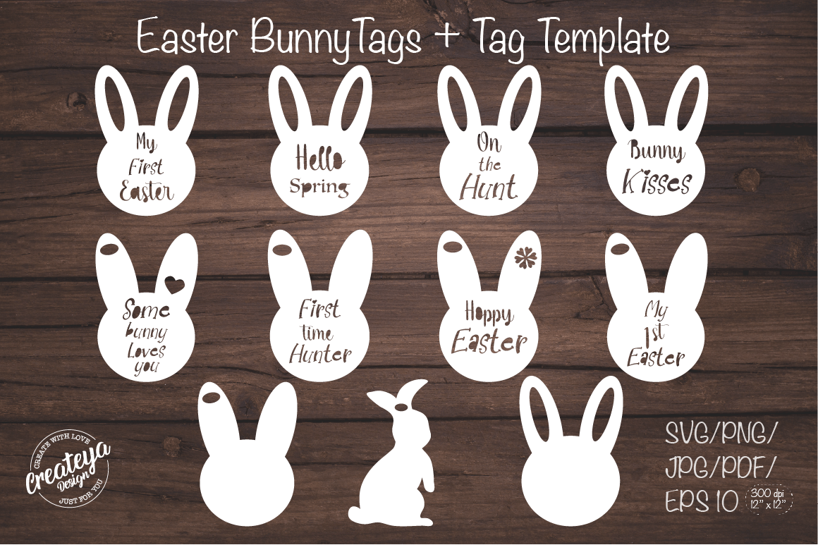Easter Bunny Tag Easter Basket Tags Grafik Von Createya Design Creative Fabrica