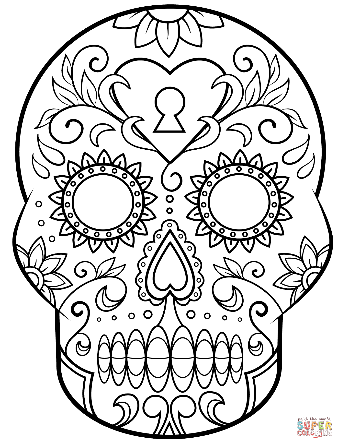 Printable Sugar Skull Template