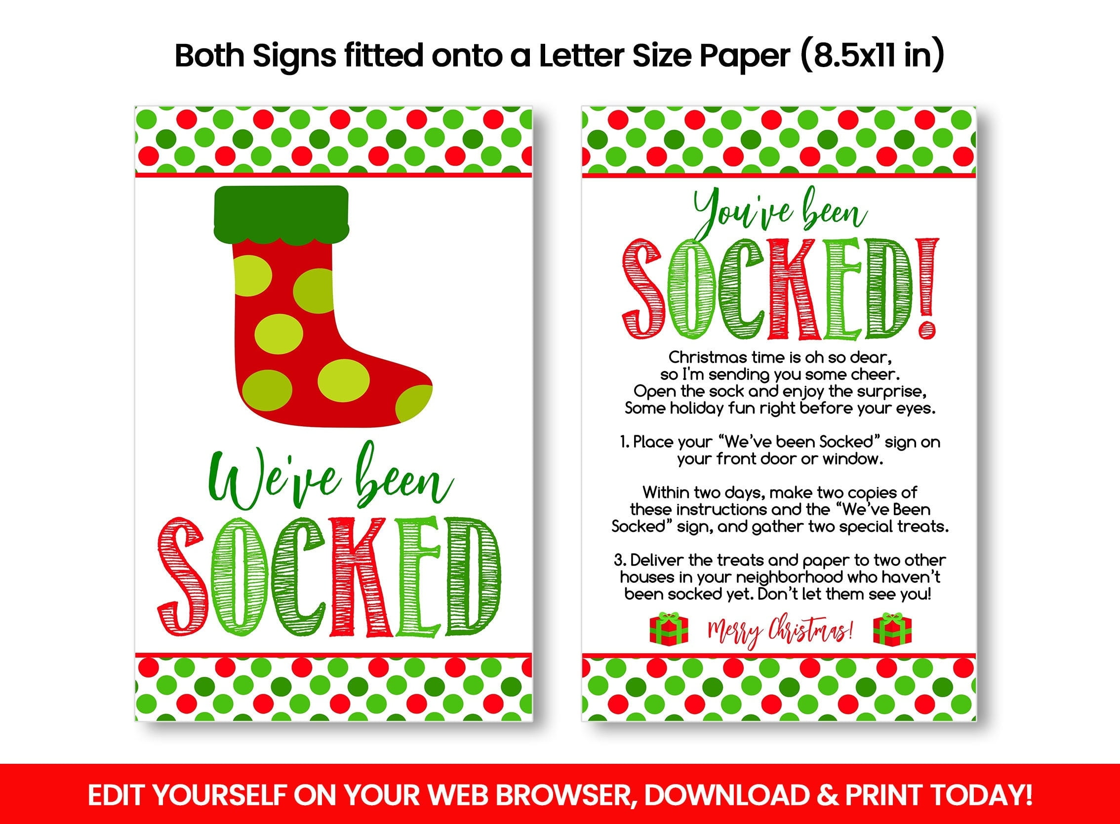 EDITABLE We ve Been Socked Sign You ve Been Elfed Etsy