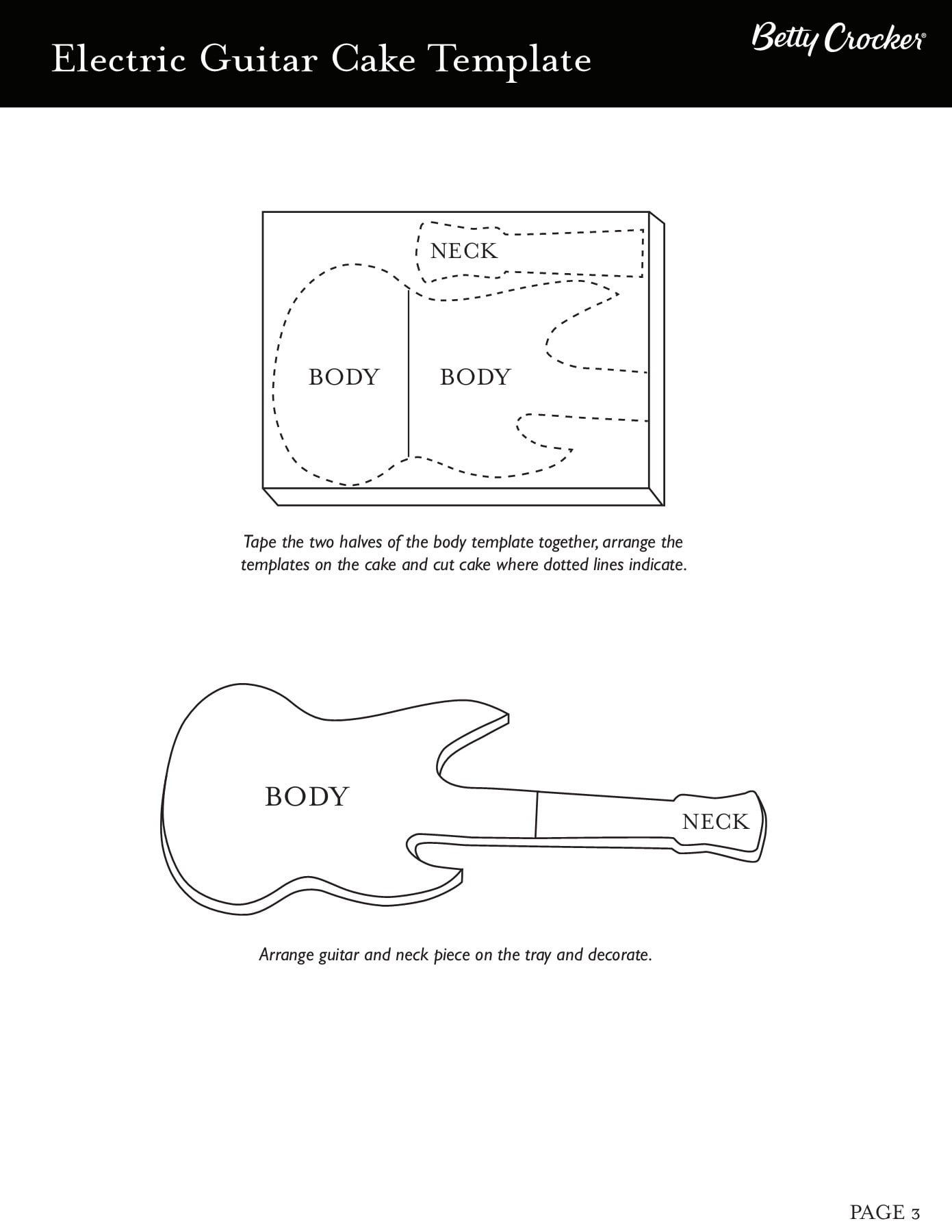 Electric Guitar Cake Template Betty Crocker Pages 1 4 Flip PDF Download FlipHTML5