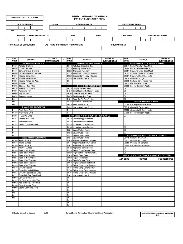 Encounter Form Fill Online Printable Fillable Blank PdfFiller