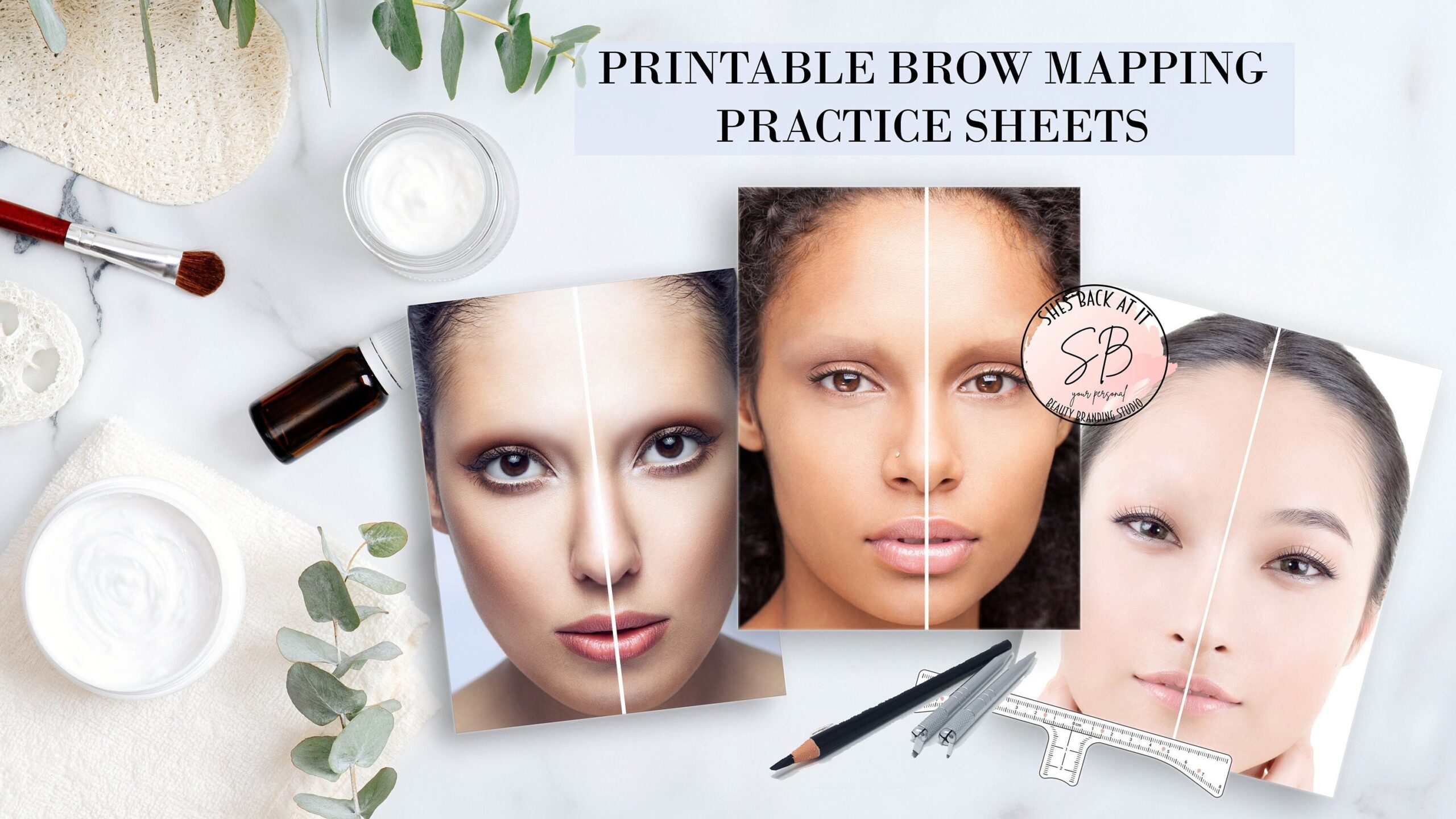 Printable Brow Mapping Practice Sheets
