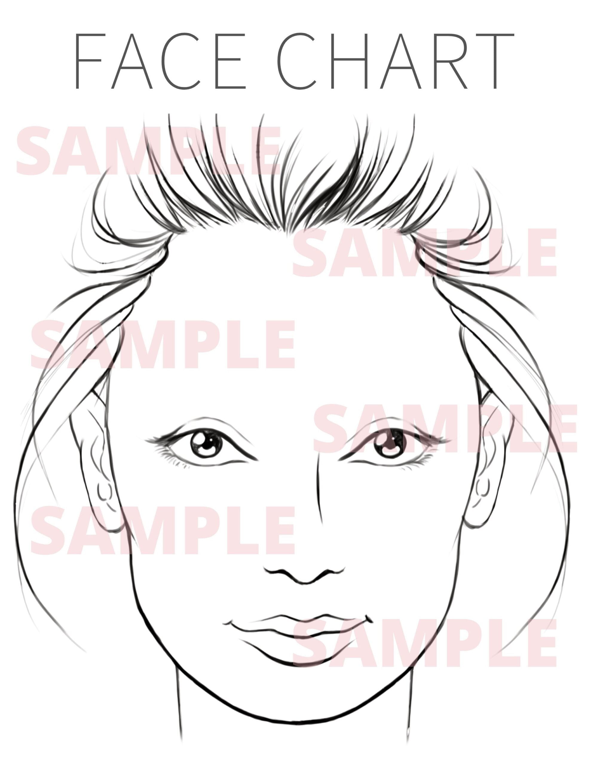 Face Chart With NO EYEBROWS PDF Template Digital Download Etsy Schweiz
