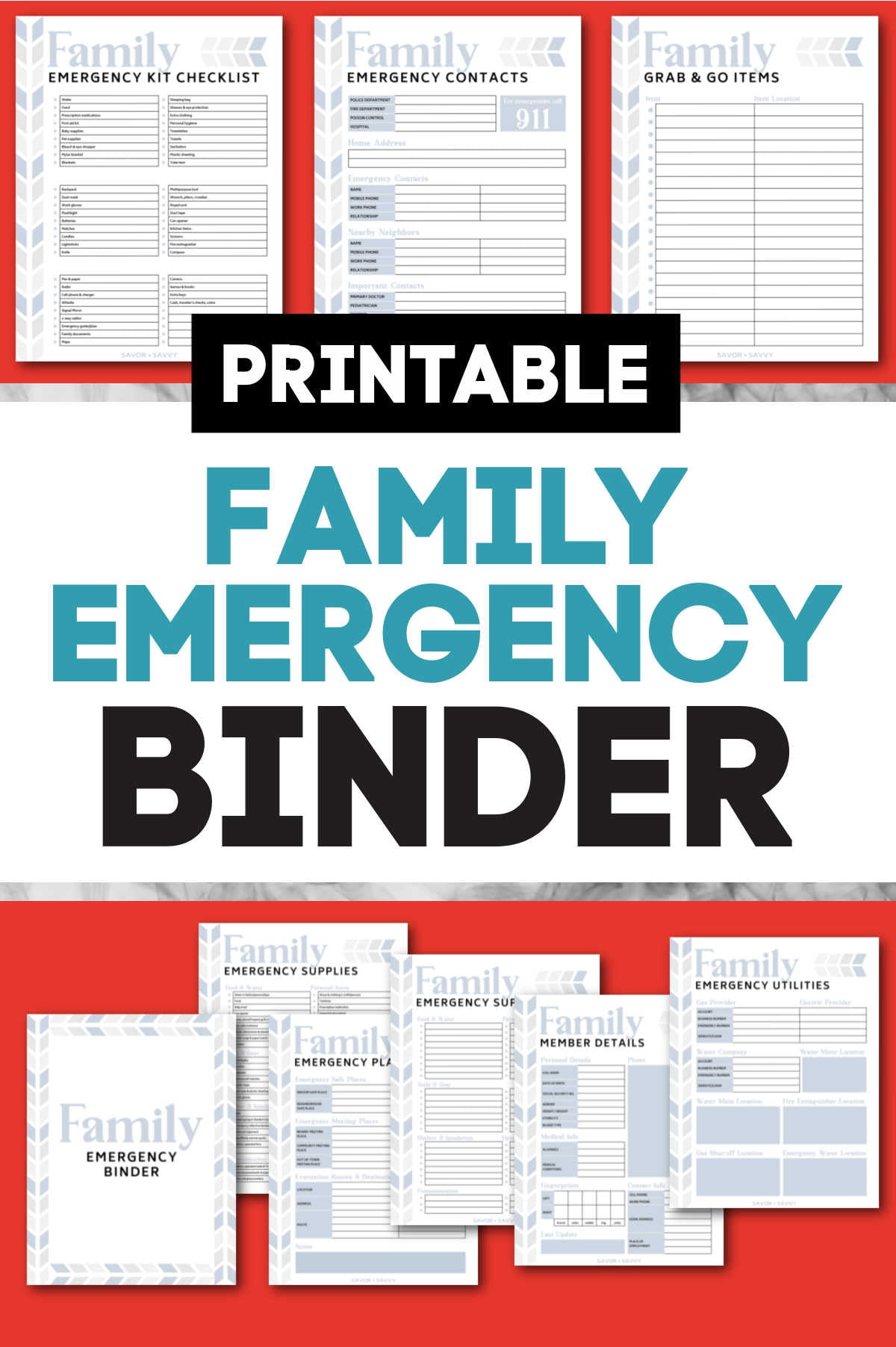 Family Emergency Binder FREE Printables For A Crisis Savor Savvy