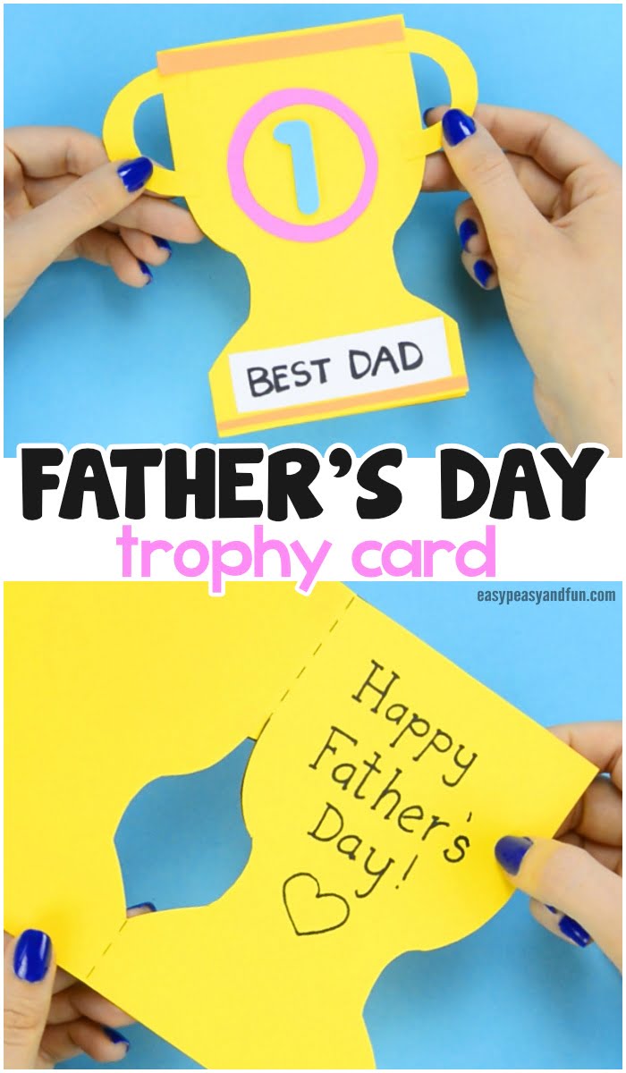 Father s Day Trophy Card With Printable Trophy Template Easy Peasy And Fun