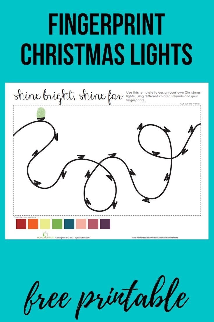 Fingerprint Christmas Lights Worksheet Education Preschool Christmas Christmas Activities For Kids Christmas Kindergarten