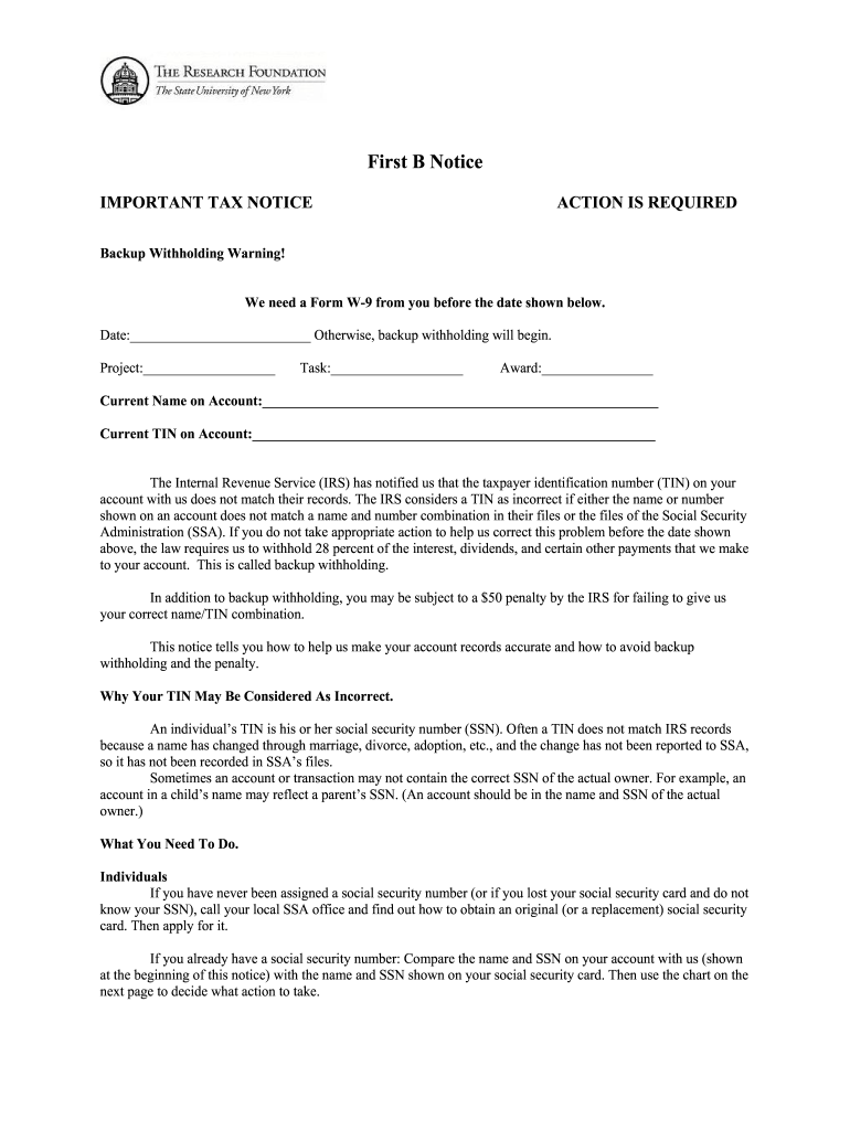 First B Notice Form Fill Out Sign Online DocHub