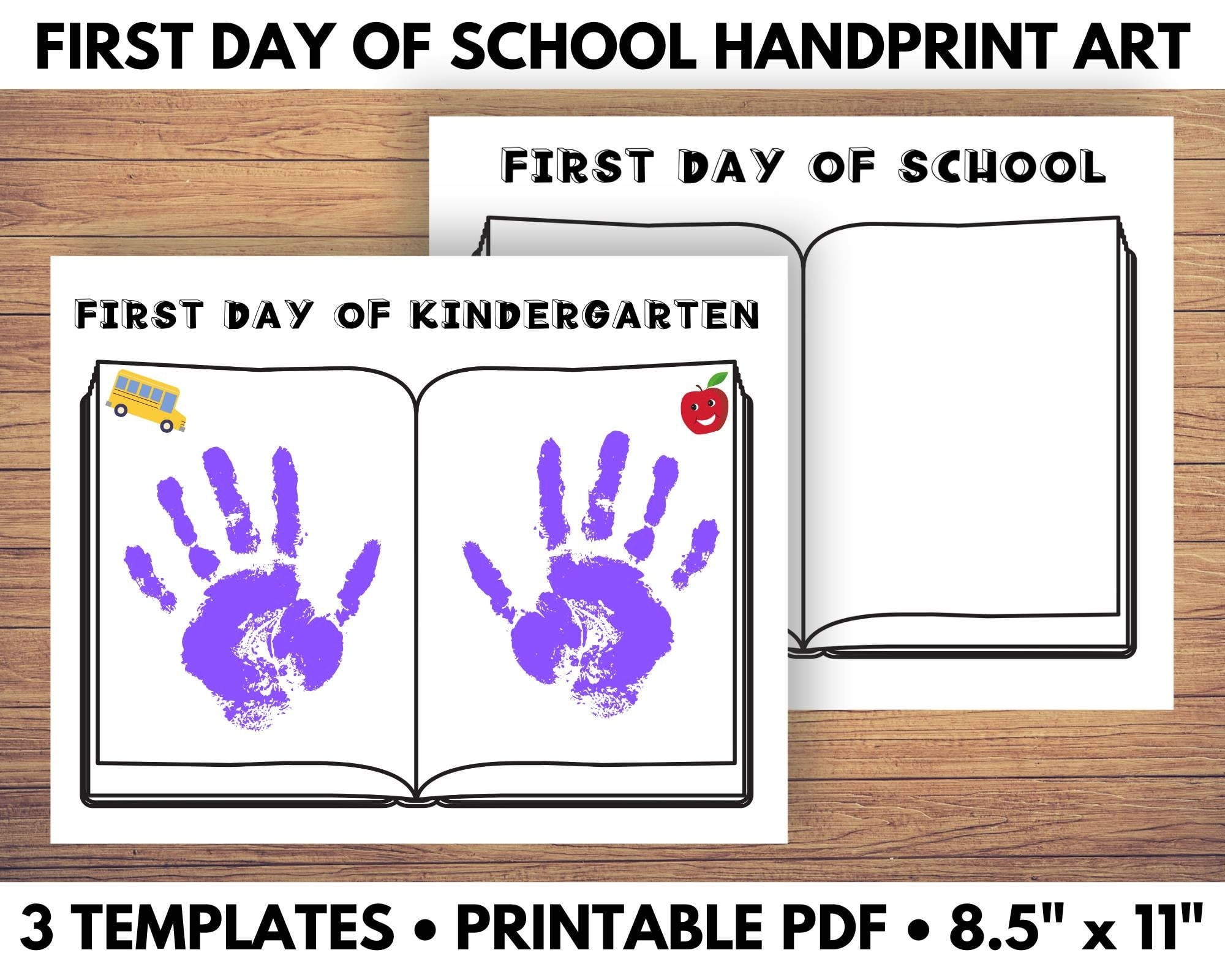 First Day Of School Handprint Art Hand Print Craft Etsy de