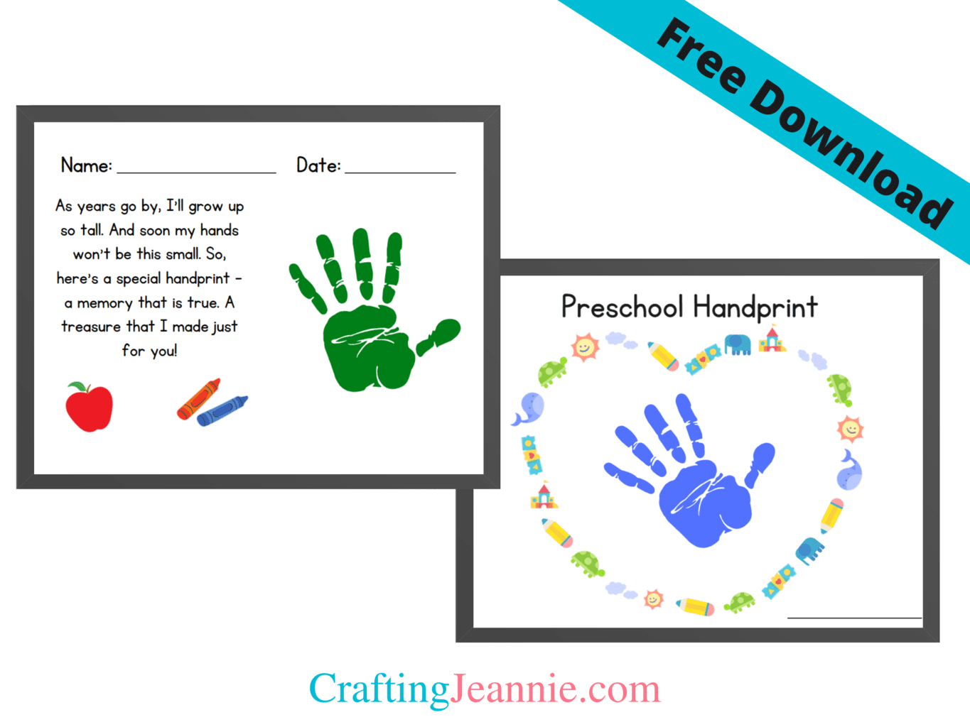 Printable My First Day Handprint Template