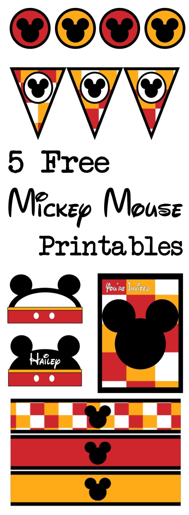 Five Mickey Mouse Free Printables Paper Trail Design Free Mickey Mouse Printables Disney Theme Party Disney Classroom