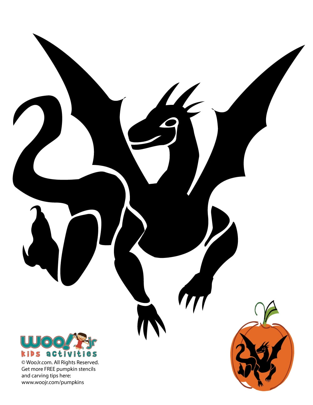 Flying Dragon Pumpkin Template Woo Jr Kids Activities Children s Publishing