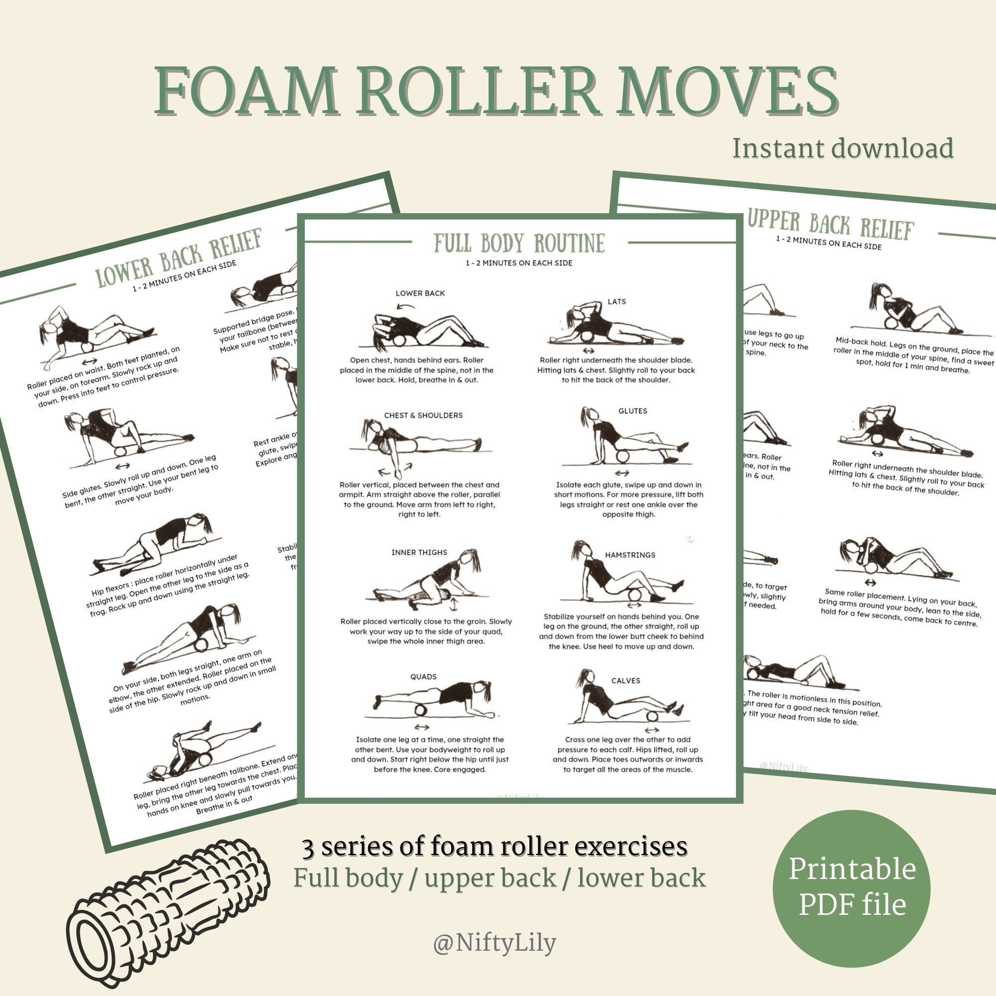 Foam Roller Exercises Printable