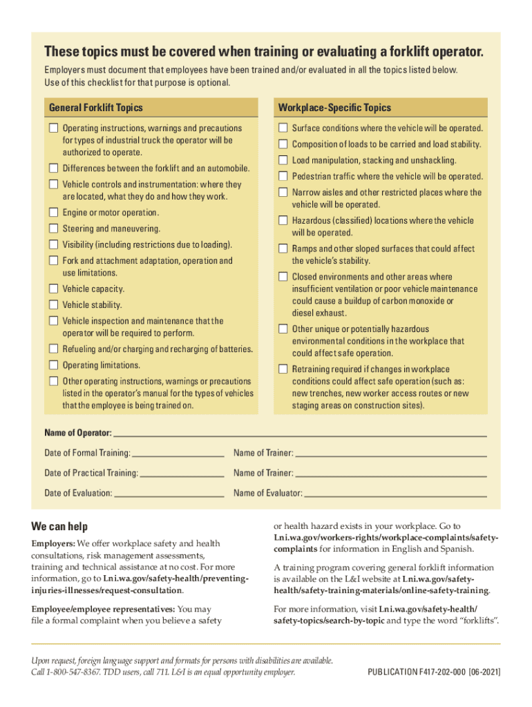 Printable Forklift Certification Card Template