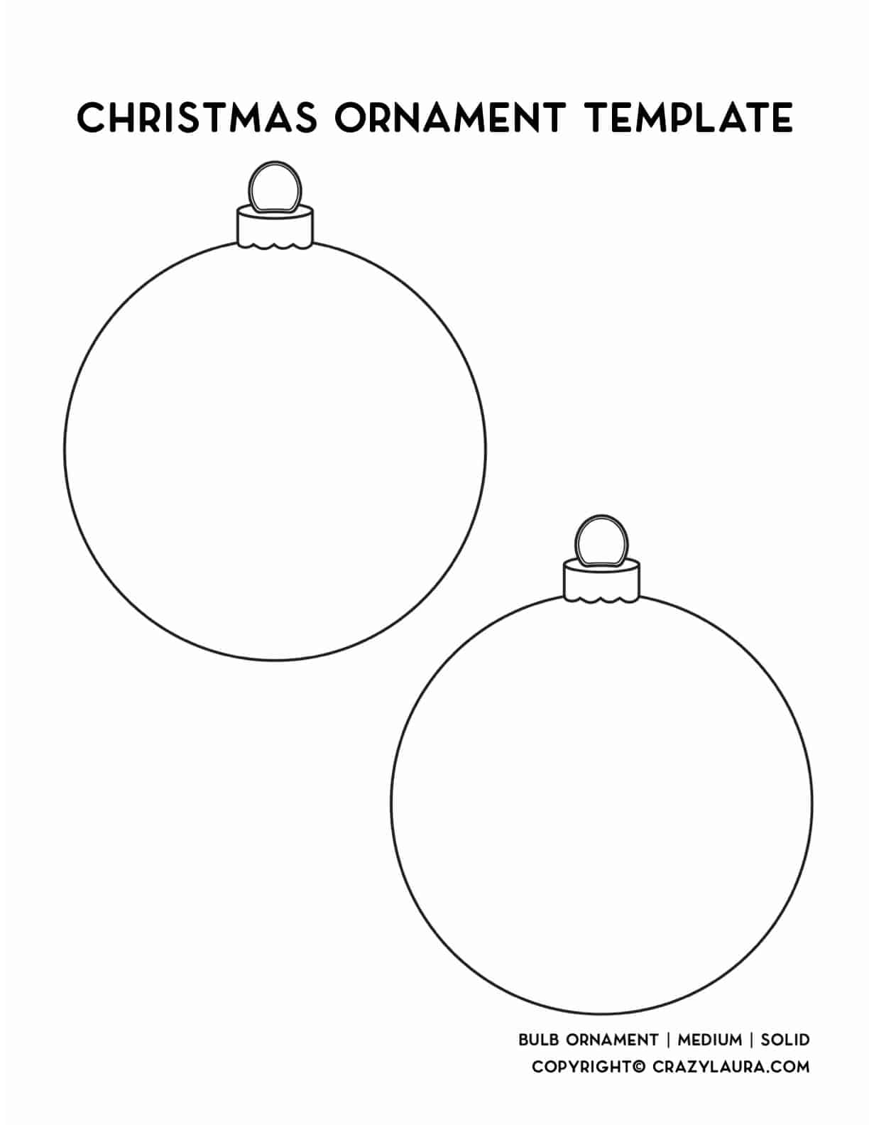 Free Christmas Ornament Template Printables Outlines Crazy Laura