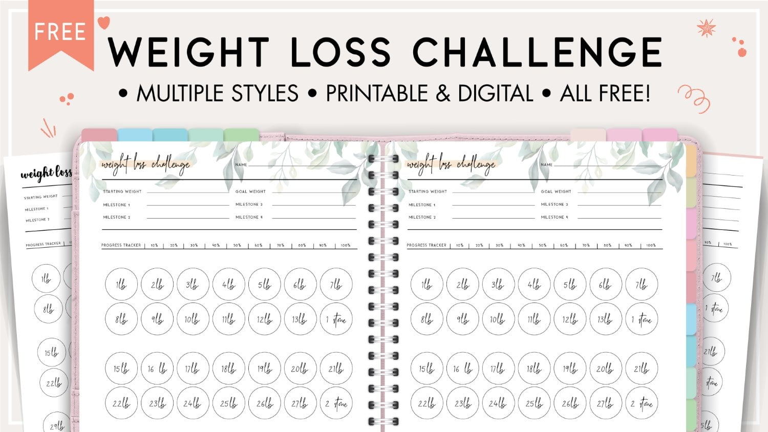 FREE Download Weight Loss Challenge Ideas PDF Template