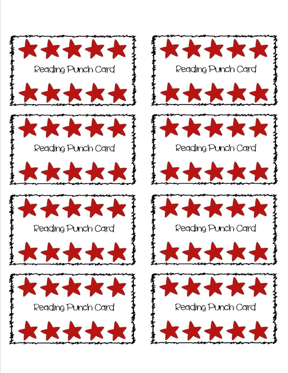 Printable Punch Card Template