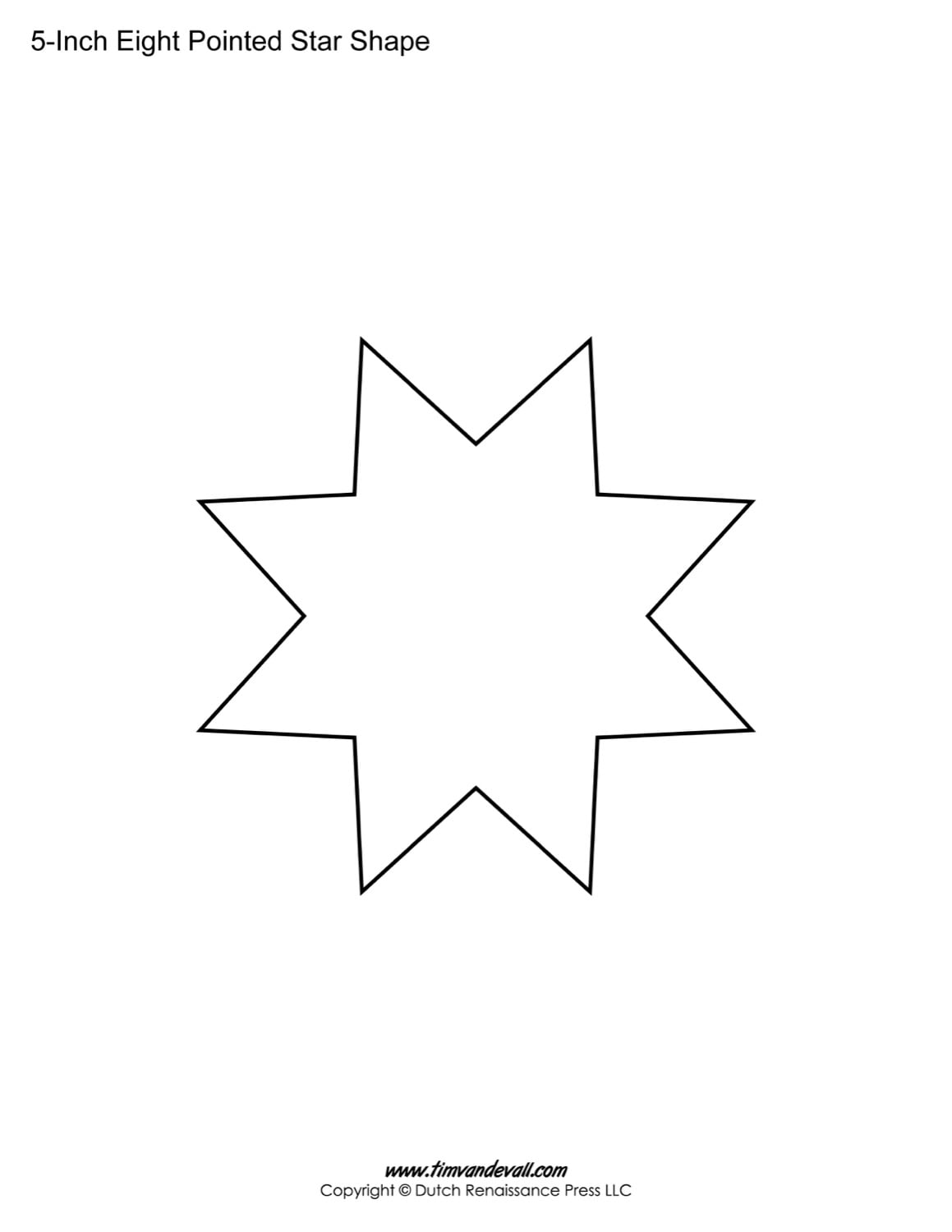 Free Eight Pointed Star Shapes Blank Printable Shapes For Kids