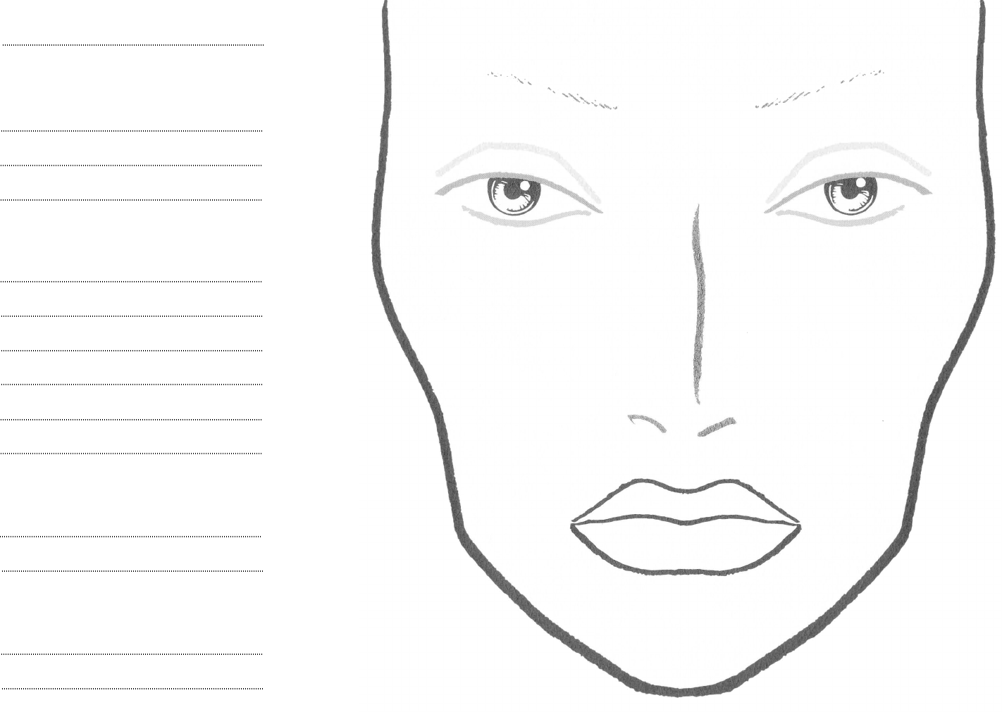 Free Face Chart PDF 4253KB 1 Page s Face Chart Makeup Face Charts Mac Face Charts