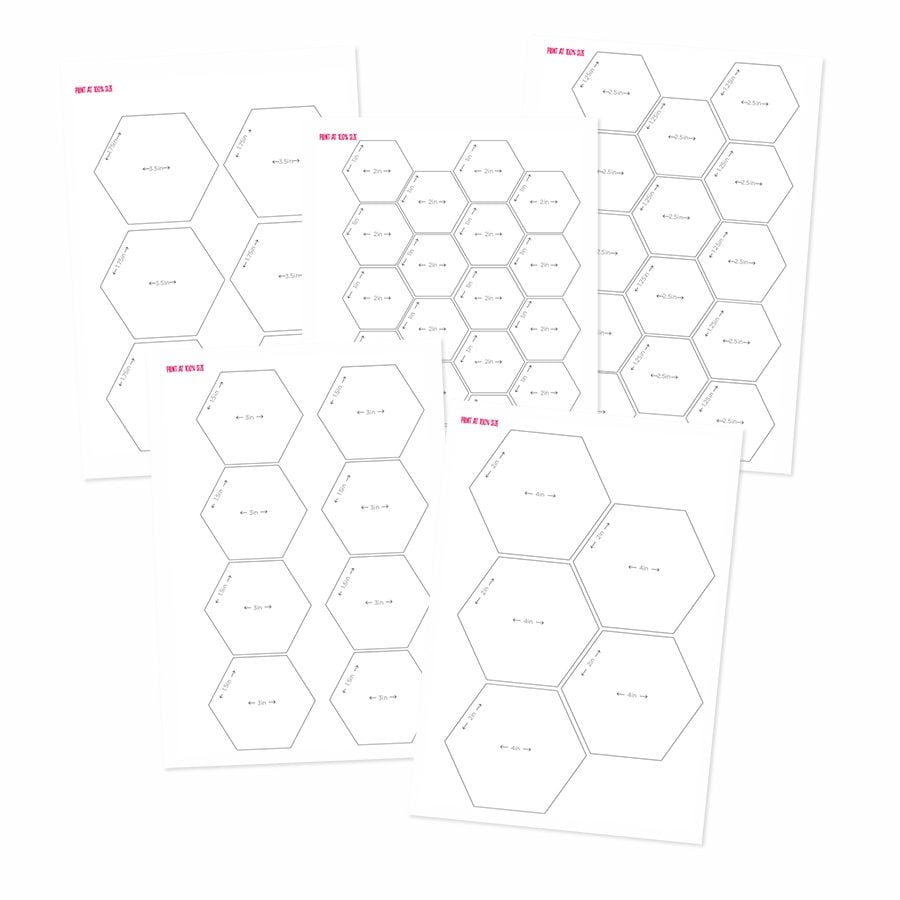 Free Hexagon Templates Hexagons Printables For Quilting And Crafting Gathered