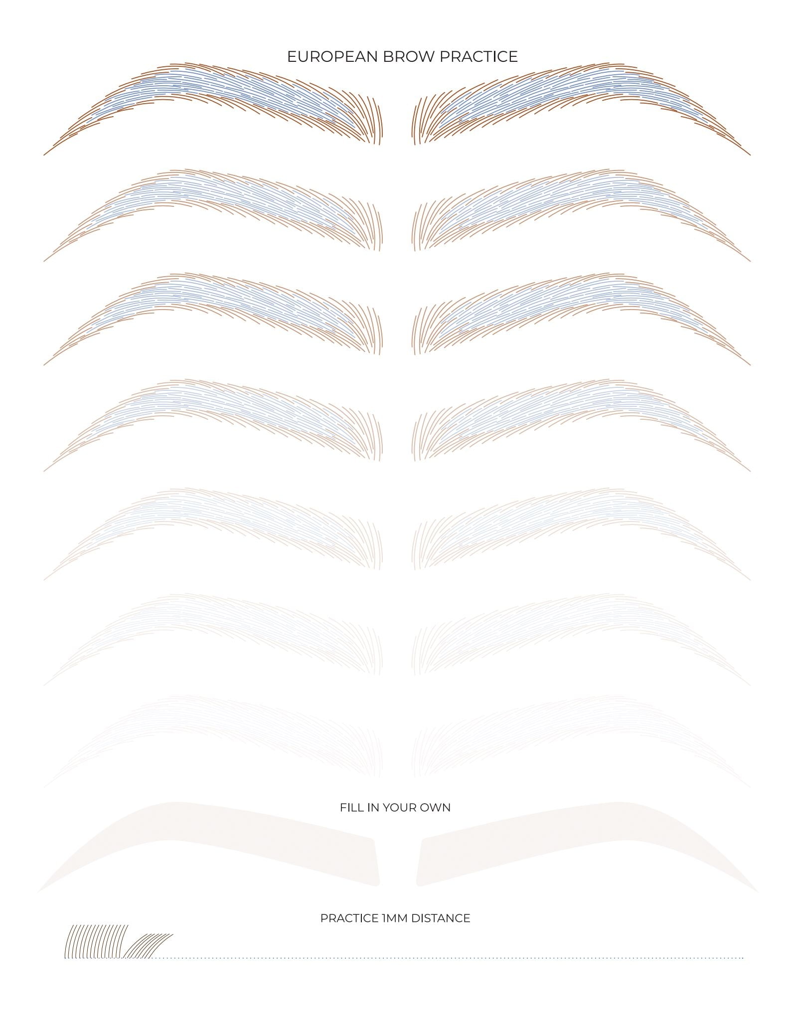 Printable Eyebrow Practice Sheets