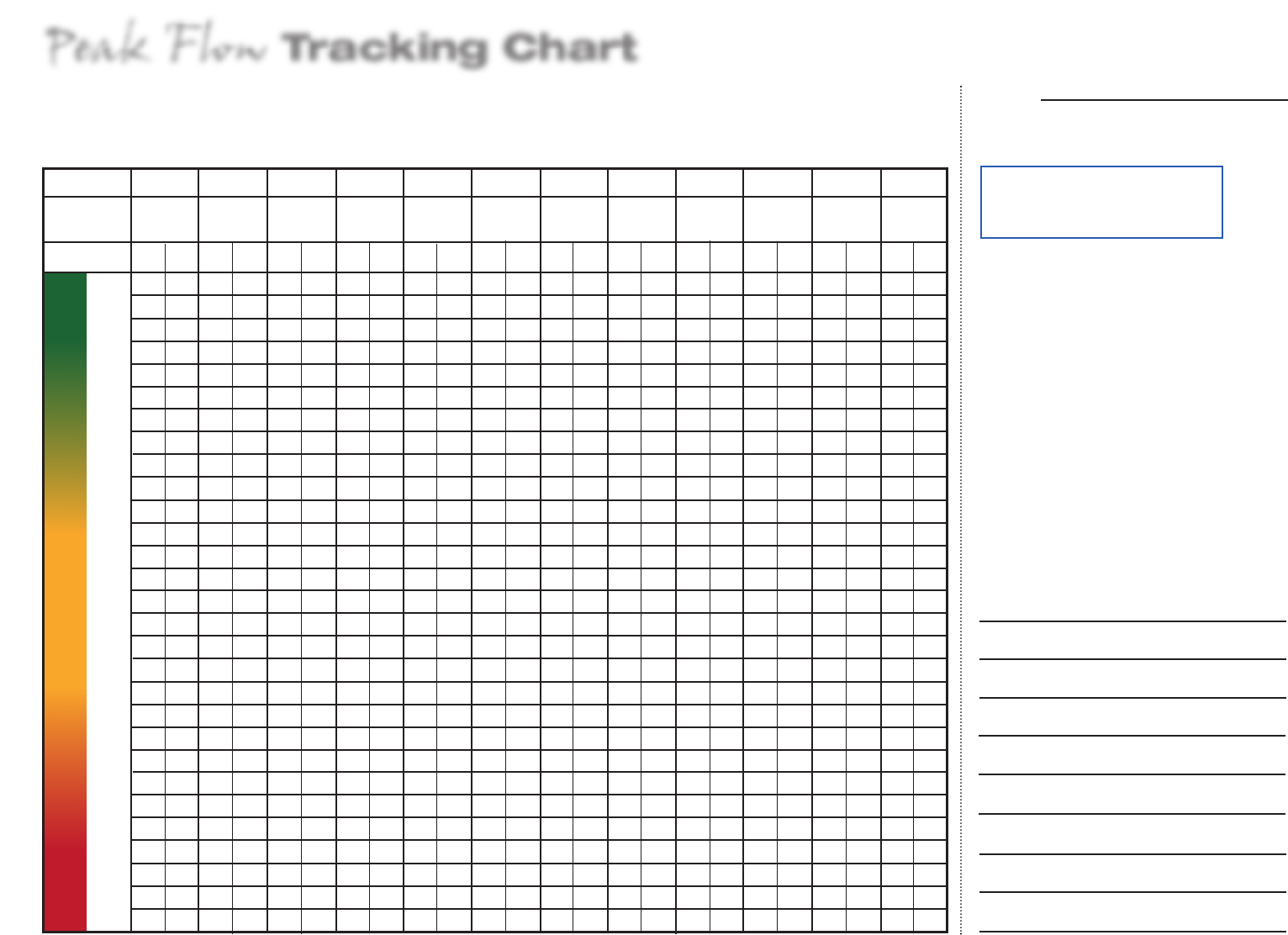 Free Peak Flow Tracking Chart PDF 178KB 1 Page s 