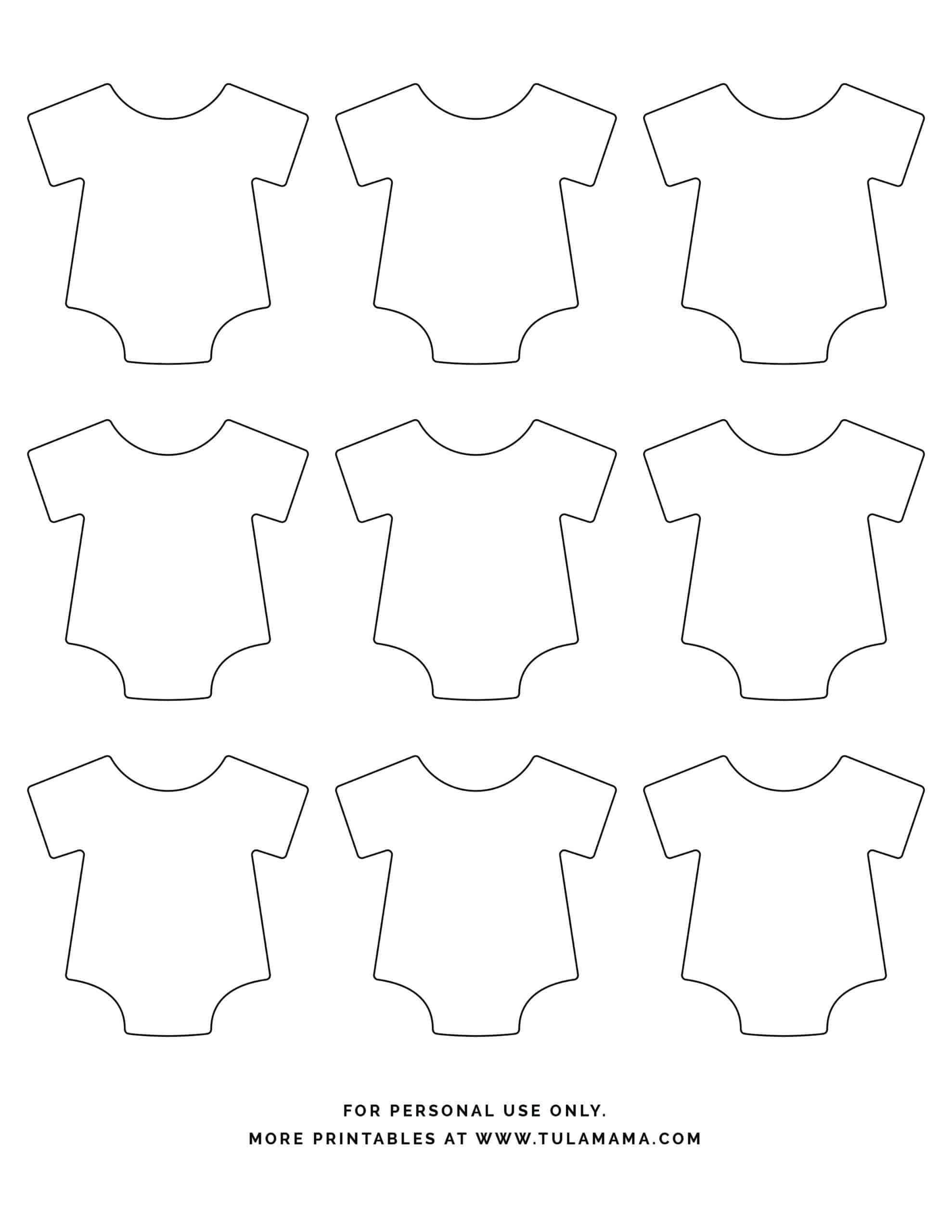 Free Printable Baby Onesie Template For Baby Shower Decorations Tulamama