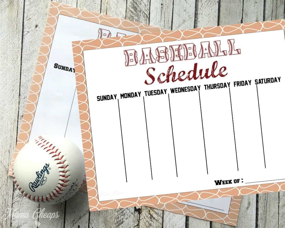 Free Printable Baseball Schedule Mama Cheaps 